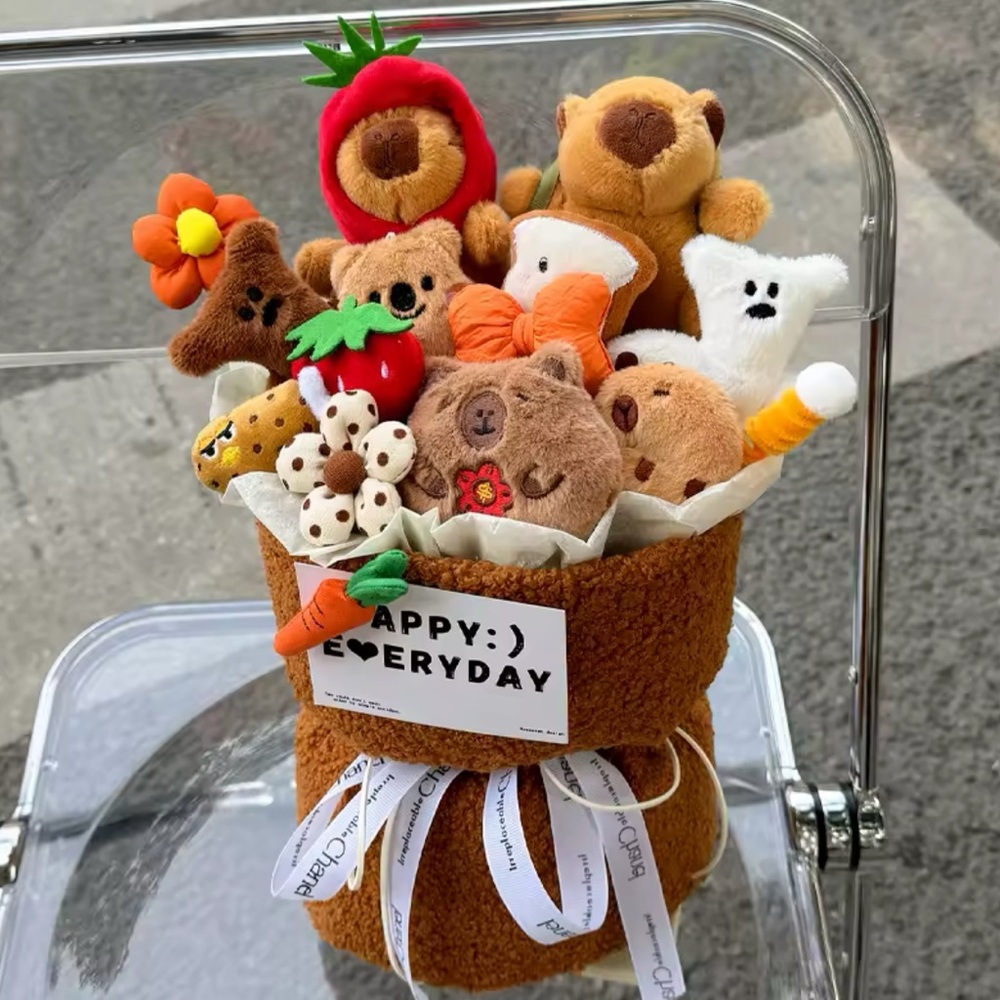 Capybara Plush Toy Bouquet with Assorted Characters